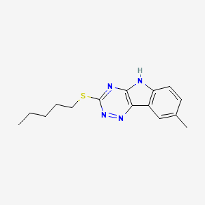 molecular formula C15H18N4S B5490106 8-methyl-3-(pentylsulfanyl)-5H-[1,2,4]triazino[5,6-b]indole 