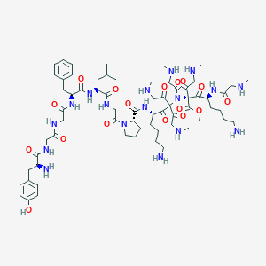 molecular formula C66H103N17O17 B054904 Enkephalin-leu, gly-pro-(lys-sar-sar-sar)(2)-ome- CAS No. 117397-70-3