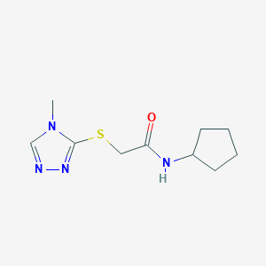 molecular formula C10H16N4OS B5490578 N-cyclopentyl-2-[(4-methyl-4H-1,2,4-triazol-3-yl)sulfanyl]acetamide 