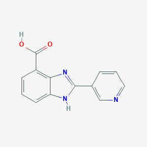 molecular formula C13H9N3O2 B054907 1H-Benzimidazole-4-carboxylic acid, 2-(3-pyridinyl)- CAS No. 124340-89-2