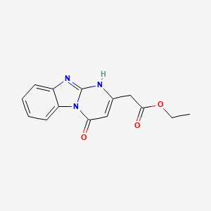 molecular formula C14H13N3O3 B5490929 ETHYL 2-(4-OXO-1,4-DIHYDROPYRIMIDO[1,2-A][1,3]BENZIMIDAZOL-2-YL)ACETATE 