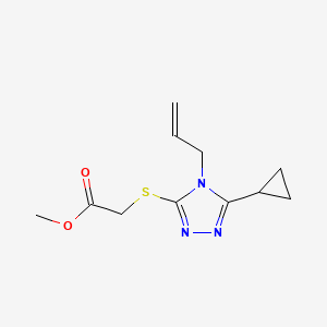 molecular formula C11H15N3O2S B5491049 METHYL 2-[(4-ALLYL-5-CYCLOPROPYL-4H-1,2,4-TRIAZOL-3-YL)SULFANYL]ACETATE 