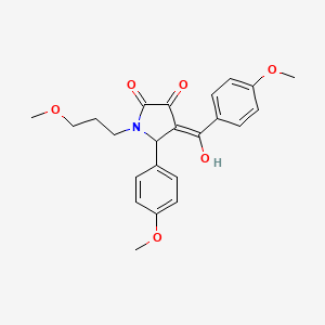 molecular formula C23H25NO6 B5491170 3-hydroxy-4-(4-methoxybenzoyl)-5-(4-methoxyphenyl)-1-(3-methoxypropyl)-2,5-dihydro-1H-pyrrol-2-one 