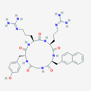 molecular formula C36H47N11O6 B549123 Cyclo(-D-Tyr-Arg-Arg-Nal-Gly-) CAS No. 606968-52-9