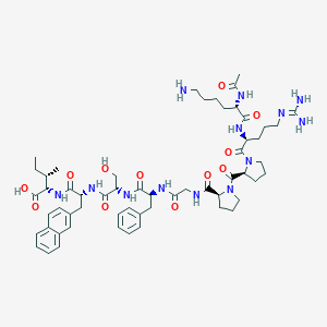 (2S,3S)-2-[[(2R)-2-[[(2S)-2-[[(2S)-2-[[2-[[(2S)-1-[(2S)-1-[(2S)-2-[[(2S)-2-acetamido-6-aminohexanoyl]amino]-5-(diaminomethylideneamino)pentanoyl]pyrrolidine-2-carbonyl]pyrrolidine-2-carbonyl]amino]acetyl]amino]-3-phenylpropanoyl]amino]-3-hydroxypropanoyl]amino]-3-naphthalen-2-ylpropanoyl]amino]-3-methylpentanoic acid