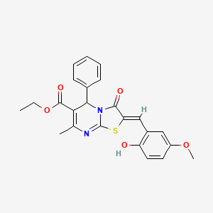molecular formula C24H22N2O5S B5491376 ethyl (2Z)-2-[(2-hydroxy-5-methoxyphenyl)methylidene]-7-methyl-3-oxo-5-phenyl-5H-[1,3]thiazolo[3,2-a]pyrimidine-6-carboxylate 