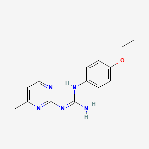 molecular formula C15H19N5O B5491390 N'-(4,6-DIMETHYLPYRIMIDIN-2-YL)-N-(4-ETHOXYPHENYL)GUANIDINE 
