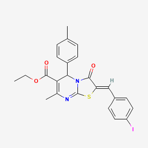molecular formula C24H21IN2O3S B5491449 ethyl (2Z)-2-[(4-iodophenyl)methylidene]-7-methyl-5-(4-methylphenyl)-3-oxo-5H-[1,3]thiazolo[3,2-a]pyrimidine-6-carboxylate 