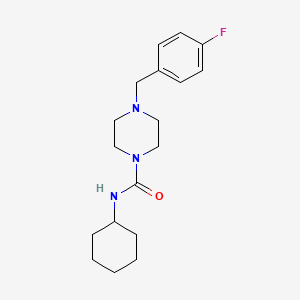 molecular formula C18H26FN3O B5491563 N-cyclohexyl-4-[(4-fluorophenyl)methyl]piperazine-1-carboxamide 