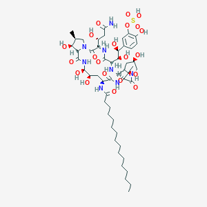 molecular formula C51H82N8O21S B549160 Pneumocandin A0, 1-[(4R,5R)-4,5-dihydroxy-N2-(1-oxohexadecyl)-L-ornithine]-4-[(4S)-4-hydroxy-4-[4-hydroxy-3-(sulfooxy)phenyl]-L-threonine]- CAS No. 144371-88-0