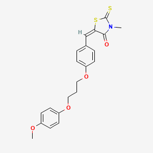 molecular formula C21H21NO4S2 B5491741 (5E)-5-[[4-[3-(4-methoxyphenoxy)propoxy]phenyl]methylidene]-3-methyl-2-sulfanylidene-1,3-thiazolidin-4-one 