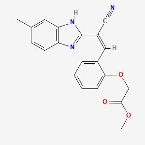 molecular formula C20H17N3O3 B5491930 methyl 2-[2-[(Z)-2-cyano-2-(6-methyl-1H-benzimidazol-2-yl)ethenyl]phenoxy]acetate 