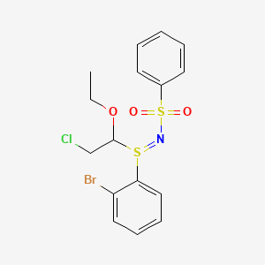 molecular formula C16H17BrClNO3S2 B5492022 (NZ)-N-[(2-bromophenyl)-(2-chloro-1-ethoxyethyl)-lambda4-sulfanylidene]benzenesulfonamide 