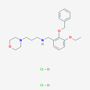 molecular formula C23H34Cl2N2O3 B5492110 N-[(3-ethoxy-2-phenylmethoxyphenyl)methyl]-3-morpholin-4-ylpropan-1-amine;dihydrochloride 