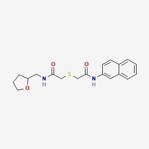 molecular formula C19H22N2O3S B5492348 2-{[2-(naphthalen-2-ylamino)-2-oxoethyl]sulfanyl}-N-(tetrahydrofuran-2-ylmethyl)acetamide 