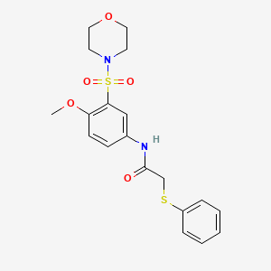 molecular formula C19H22N2O5S2 B5492548 N-[4-methoxy-3-(morpholin-4-ylsulfonyl)phenyl]-2-(phenylsulfanyl)acetamide 