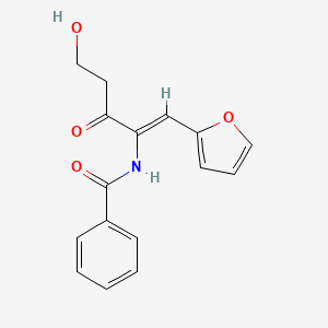 molecular formula C16H15NO4 B5492602 N-[(Z)-1-(furan-2-yl)-5-hydroxy-3-oxopent-1-en-2-yl]benzamide 