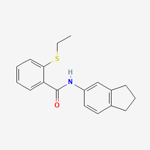 molecular formula C18H19NOS B5492770 N-(2,3-dihydro-1H-inden-5-yl)-2-(ethylsulfanyl)benzamide 