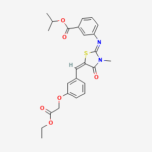 molecular formula C25H26N2O6S B5492796 propan-2-yl 3-[[(5E)-5-[[3-(2-ethoxy-2-oxoethoxy)phenyl]methylidene]-3-methyl-4-oxo-1,3-thiazolidin-2-ylidene]amino]benzoate 