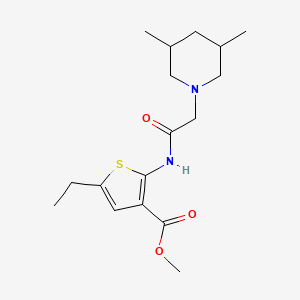molecular formula C17H26N2O3S B5492851 Methyl 2-{[(3,5-dimethylpiperidin-1-yl)acetyl]amino}-5-ethylthiophene-3-carboxylate 