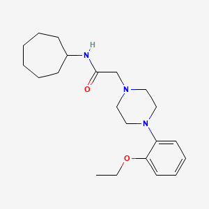 molecular formula C21H33N3O2 B5492852 N-cycloheptyl-2-[4-(2-ethoxyphenyl)piperazin-1-yl]acetamide 