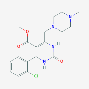 molecular formula C18H23ClN4O3 B5492895 Methyl 4-(2-chlorophenyl)-6-[(4-methylpiperazin-1-yl)methyl]-2-oxo-1,2,3,4-tetrahydropyrimidine-5-carboxylate 