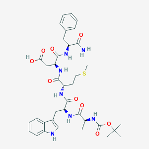 molecular formula C37H49N7O9S B549294 4-[(1-amino-1-oxo-3-phenylpropan-2-yl)amino]-3-[[2-[[3-(1H-indol-3-yl)-2-[3-[(2-methylpropan-2-yl)oxycarbonylamino]propanoylamino]propanoyl]amino]-4-methylsulfanylbutanoyl]amino]-4-oxobutanoic acid CAS No. 5534-95-2