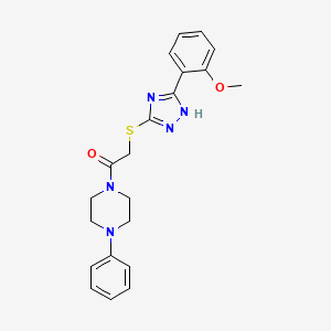 molecular formula C21H23N5O2S B5492944 2-{[5-(2-methoxyphenyl)-4H-1,2,4-triazol-3-yl]sulfanyl}-1-(4-phenylpiperazin-1-yl)ethanone 