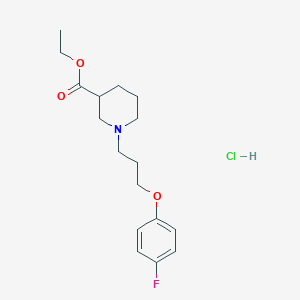 molecular formula C17H25ClFNO3 B5492983 Ethyl 1-[3-(4-fluorophenoxy)propyl]piperidine-3-carboxylate;hydrochloride 