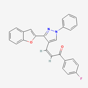 molecular formula C26H17FN2O2 B5493003 (Z)-3-[3-(1-benzofuran-2-yl)-1-phenylpyrazol-4-yl]-1-(4-fluorophenyl)prop-2-en-1-one 