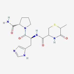 molecular formula C17H24N6O4S B549301 N-((6-Methyl-5-oxo-3-thiomorpholinyl)carbonyl)-L-histidyl-L-prolinamide CAS No. 62305-91-3
