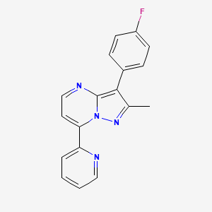 molecular formula C18H13FN4 B5493055 2-[3-(4-FLUOROPHENYL)-2-METHYLPYRAZOLO[1,5-A]PYRIMIDIN-7-YL]PYRIDINE 