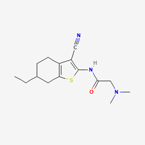 molecular formula C15H21N3OS B5493412 N-(3-cyano-6-ethyl-4,5,6,7-tetrahydro-1-benzothiophen-2-yl)-N~2~,N~2~-dimethylglycinamide 