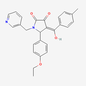 molecular formula C26H24N2O4 B5493422 5-(4-ETHOXYPHENYL)-3-HYDROXY-4-(4-METHYLBENZOYL)-1-[(PYRIDIN-3-YL)METHYL]-2,5-DIHYDRO-1H-PYRROL-2-ONE 