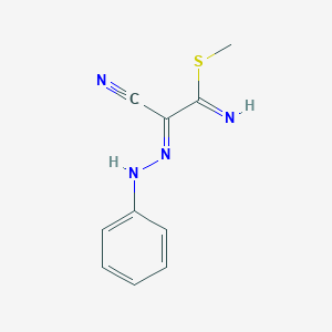 molecular formula C10H10N4S B5493479 methyl (2E)-2-cyano-2-(phenylhydrazinylidene)ethanimidothioate 