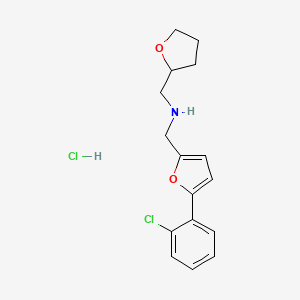 molecular formula C16H19Cl2NO2 B5493492 N-[[5-(2-chlorophenyl)furan-2-yl]methyl]-1-(oxolan-2-yl)methanamine;hydrochloride 