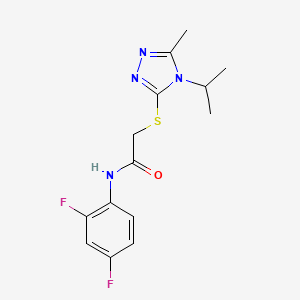 molecular formula C14H16F2N4OS B5493518 N-(2,4-DIFLUOROPHENYL)-2-[(4-ISOPROPYL-5-METHYL-4H-1,2,4-TRIAZOL-3-YL)SULFANYL]ACETAMIDE 