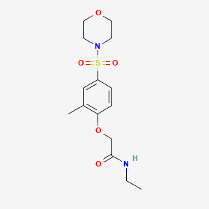 molecular formula C15H22N2O5S B5493525 N-ETHYL-2-[2-METHYL-4-(MORPHOLINE-4-SULFONYL)PHENOXY]ACETAMIDE 