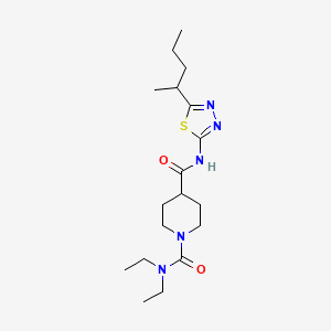 molecular formula C18H31N5O2S B5493659 N1,N1-DIETHYL-N4-[5-(PENTAN-2-YL)-1,3,4-THIADIAZOL-2-YL]PIPERIDINE-1,4-DICARBOXAMIDE CAS No. 1158363-17-7