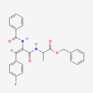 molecular formula C26H23FN2O4 B5493677 benzyl 2-[[(E)-2-benzamido-3-(4-fluorophenyl)prop-2-enoyl]amino]propanoate 