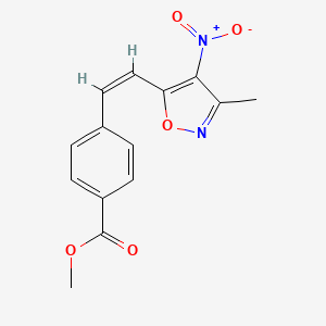 molecular formula C14H12N2O5 B5493684 methyl 4-[(Z)-2-(3-methyl-4-nitro-1,2-oxazol-5-yl)ethenyl]benzoate 