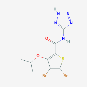 molecular formula C9H9Br2N5O2S B054938 4,5-Dibromo-3-[(propan-2-yl)oxy]-N-(2H-tetrazol-5-yl)thiophene-2-carboxamide CAS No. 113588-97-9