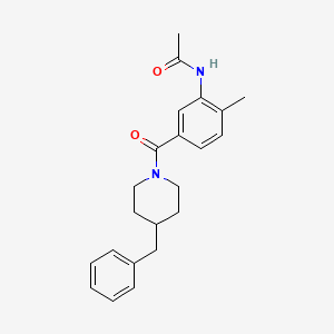 molecular formula C22H26N2O2 B5493847 N~1~-{5-[(4-BENZYLPIPERIDINO)CARBONYL]-2-METHYLPHENYL}ACETAMIDE 