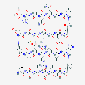 molecular formula C141H231N41O43S B549390 (4S)-5-[[(2S)-5-amino-1-[[(2S)-1-[[(2S)-1-[[(2S)-5-amino-1-[[(2S)-5-amino-1-[[(2S)-1-[[(2S)-1-[[(1S)-1-carboxy-2-hydroxyethyl]amino]-3-(1H-imidazol-5-yl)-1-oxopropan-2-yl]amino]-1-oxopropan-2-yl]amino]-1,5-dioxopentan-2-yl]amino]-1,5-dioxopentan-2-yl]amino]-1-oxopropan-2-yl]amino]-4-methyl-1-oxopentan-2-yl]amino]-1,5-dioxopentan-2-yl]amino]-4-[[(2S)-2-[[(2S)-2-[[(2S)-2-[[(2S)-2-[[(2S)-2-[[(2S)-2-[[(2S)-2-[[(2S)-2-[[(2S)-2-[[(2S)-2-[[(2S)-2-[[(2S)-2-[[(2S)-2-[[(2S,3R)-2-[[(2S)-2-[[(2S)-2-[[(2S)-2-[[(2S)-2-[[(2S,3S)-2-amino-3-methylpentanoyl]amino]-3-hydroxypropanoyl]amino]-4-methylpentanoyl]amino]-3-carboxypropanoyl]amino]-4-methylpentanoyl]amino]-3-hydroxybutanoyl]amino]-3-phenylpropanoyl]amino]-3-(1H-imidazol-5-yl)propanoyl]amino]-4-methylpentanoyl]amino]-4-methylpentanoyl]amino]-5-carbamimidamidopentanoyl]amino]-4-carboxybutanoyl]amino]-3-methylbutanoyl]amino]-4-methylpentanoyl]amino]-4-carboxybutanoyl]amino]-4-methylsulfanylbutanoyl]amino]propanoyl]amino]-5-carbamimidamidopentanoyl]amino]propanoyl]amino]-5-oxopentanoic acid CAS No. 120066-38-8