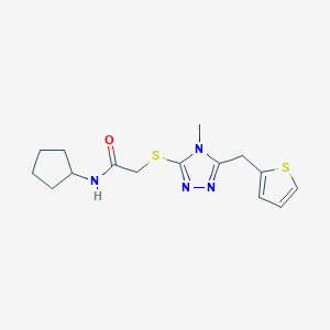 molecular formula C15H20N4OS2 B5493900 N-CYCLOPENTYL-2-{[4-METHYL-5-(2-THIENYLMETHYL)-4H-1,2,4-TRIAZOL-3-YL]SULFANYL}ACETAMIDE 
