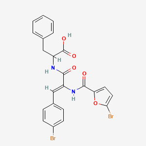 molecular formula C23H18Br2N2O5 B5493944 2-[(2Z)-2-[(5-Bromofuran-2-YL)formamido]-3-(4-bromophenyl)prop-2-enamido]-3-phenylpropanoic acid 