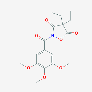 molecular formula C17H21NO7 B054942 2-(3,4,5-Trimethoxybenzoyl)-4,4-diethyl-3,5-isoxazolidinedione CAS No. 124756-24-7