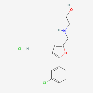 molecular formula C13H15Cl2NO2 B5494549 2-[[5-(3-Chlorophenyl)furan-2-yl]methylamino]ethanol;hydrochloride 
