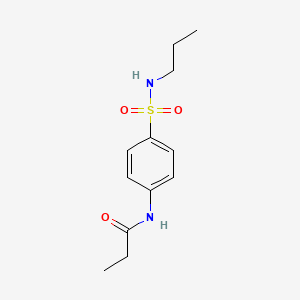 molecular formula C12H18N2O3S B5494637 N-[4-(propylsulfamoyl)phenyl]propanamide 