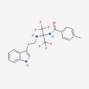 molecular formula C21H19F6N3O B5494787 N-(1,1,1,3,3,3-hexafluoro-2-{[2-(1H-indol-3-yl)ethyl]amino}propan-2-yl)-4-methylbenzamide 